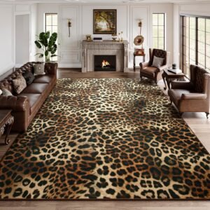 JS BROKERAGE 4x6 Leopard Print Rugs for Living Room