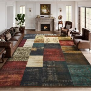 JS BROKERAGE Washable Area Rugs for Living Room, 5x7 Soft Bedroom Rugs